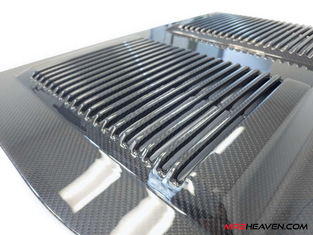 MR2Heaven Full Pre-Preg/Dry Carbon Fiber OEM Turbo Style Engine Lid - Fiberglass and Carbon Fiber Available