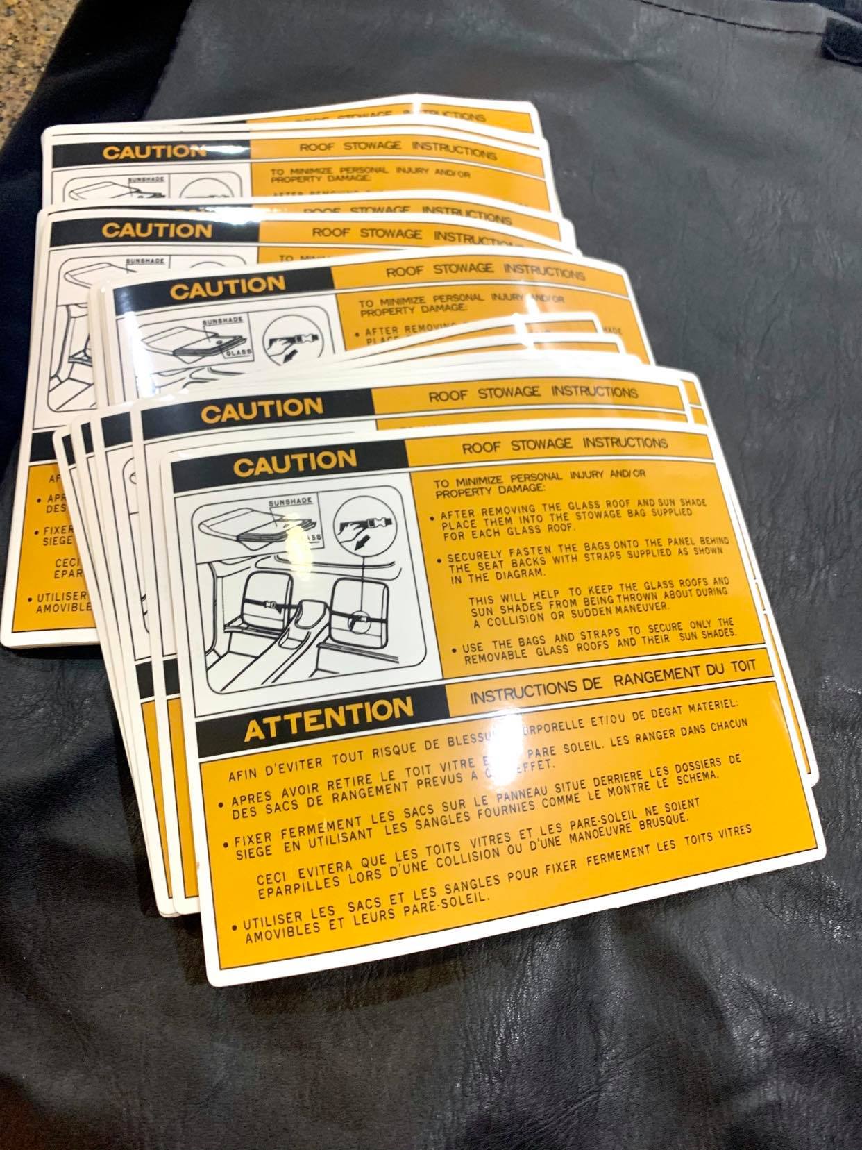T-Top Bag Reproduction Decals