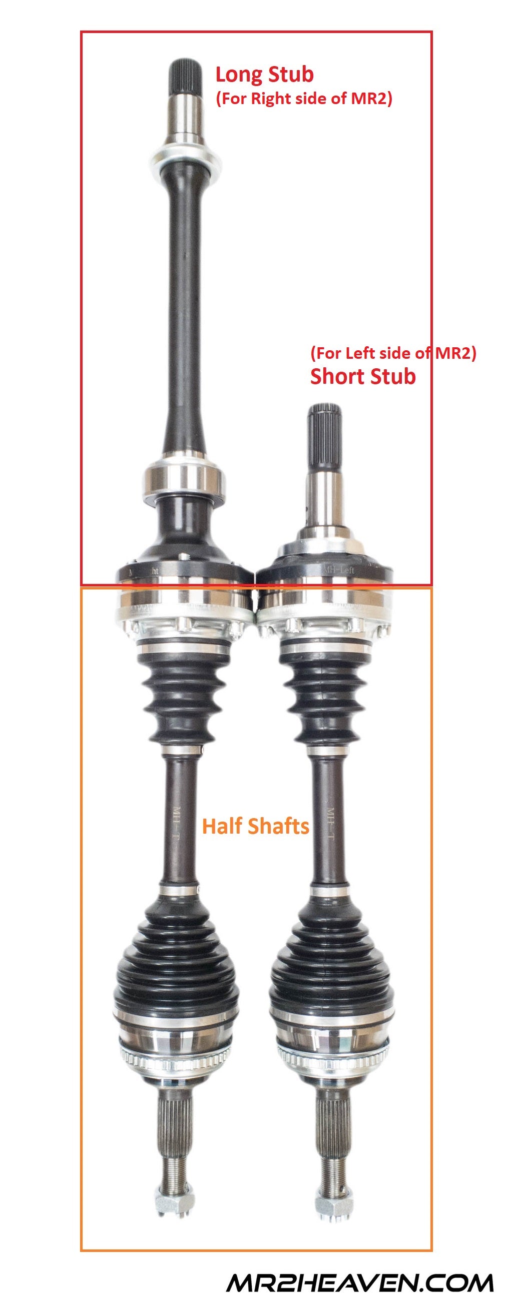 Toyota MR2 Full E153 Axles with CV joints + LSD/Non LSD Stubs