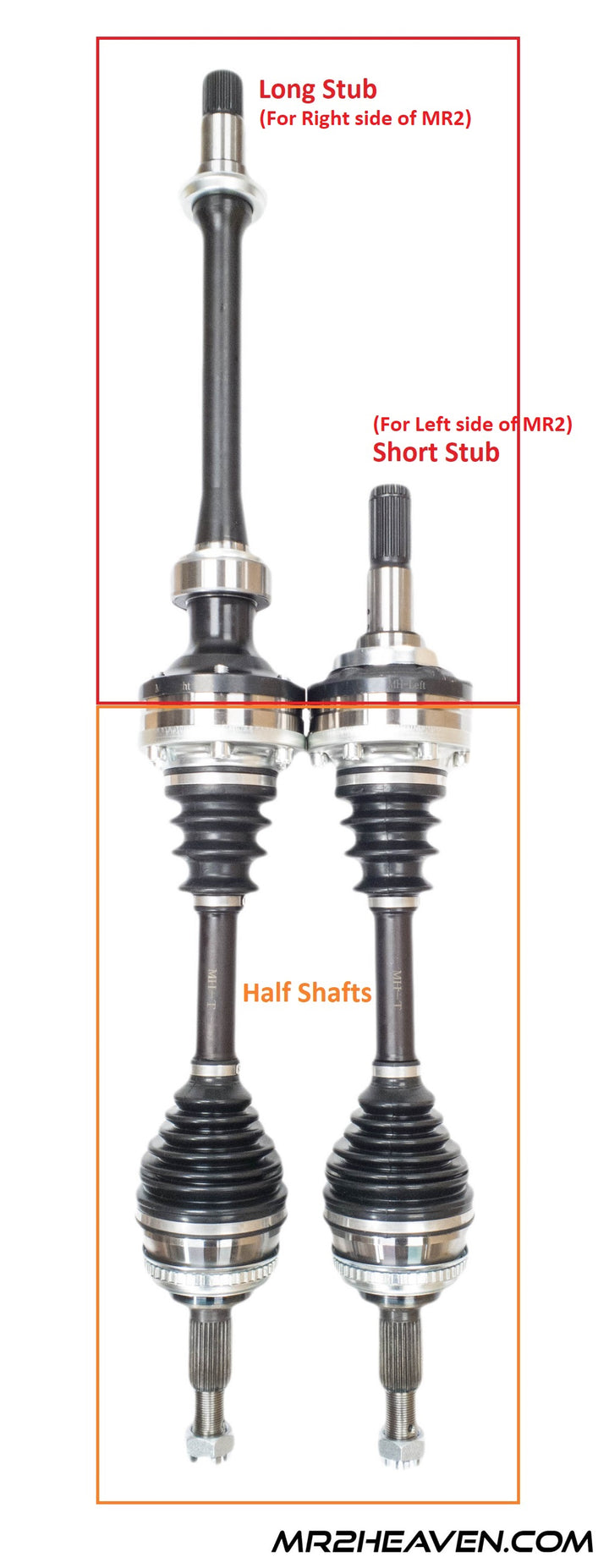 Toyota MR2 Full E153 Axles with CV joints + LSD/Non LSD Stubs