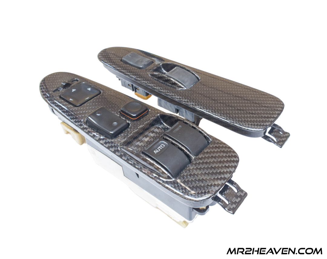 MR2Heaven Full Pre-Preg/Dry Carbon Fiber Complete Replacement Interior Trim - #7 and #8 - Window Switch Trims (LHD)