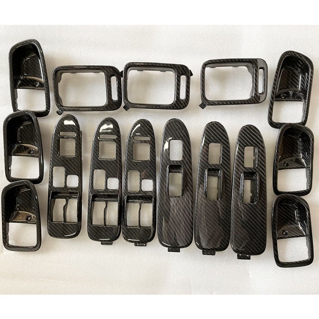 MR2Heaven Full Pre-Preg/Dry Carbon Fiber Complete Replacement Interior Trim - #5 and #6 - Door Cup Handle Covers (LHD and RHD)
