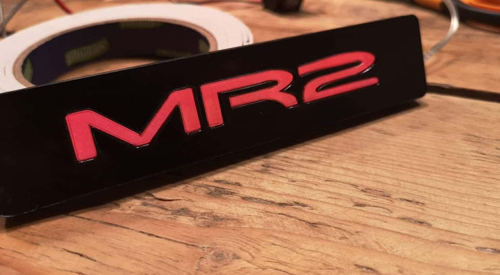 Reproduction JDM "MR2" LED Glow Emblem (Available in OEM Blue or Red)