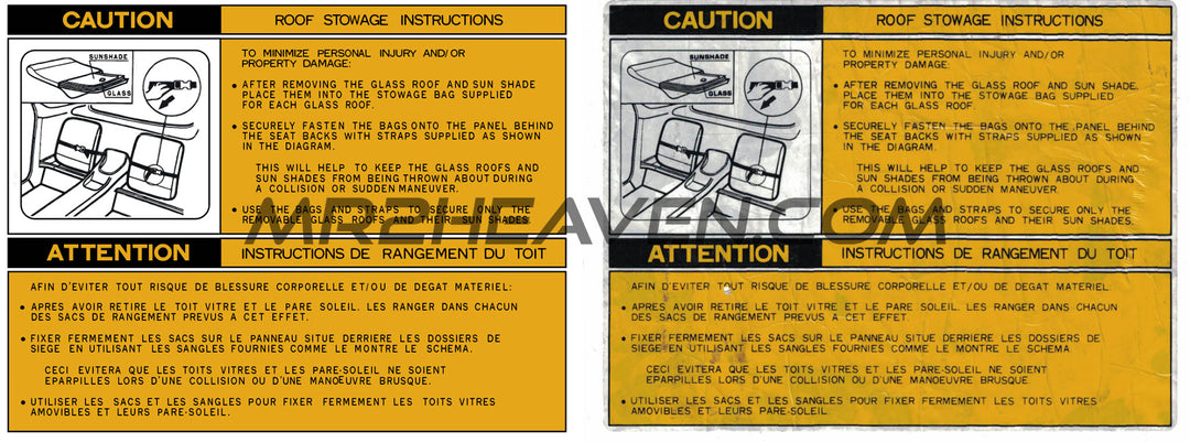 T-Top Bag Reproduction Decals