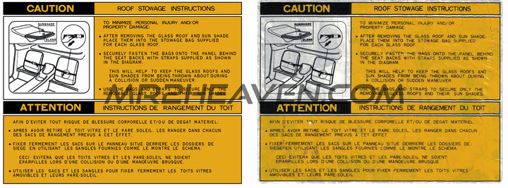T-Top Bag Reproduction Decals
