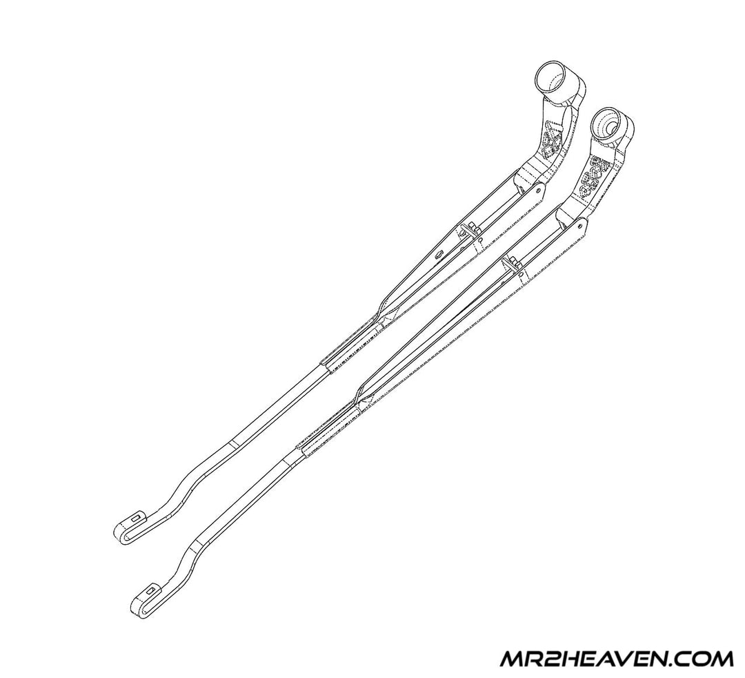 Reproduction 1991-1998 MR2 Wiper Arms With 1993+ Updated "J Hook" Mounting System - ***2024 - RHD & LHD Available***