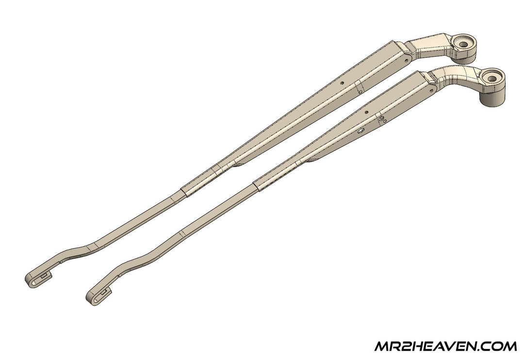 Reproduction 1991-1998 MR2 Wiper Arms With 1993+ Updated "J Hook" Mounting System - ***2024 - RHD & LHD Available***