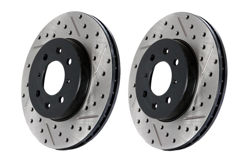 StopTech 127.45071L & 127.45071R - High Performance Rotors for Front 2004-2011 RX8 Sport Suspension Trim - Also fits MR2Heaven Rear Big Brake Kits - Drilled & Slotted