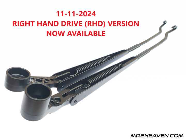 Reproduction 1991-1998 MR2 Wiper Arms With 1993+ Updated "J Hook" Mounting System - ***2024 - RHD & LHD Available***