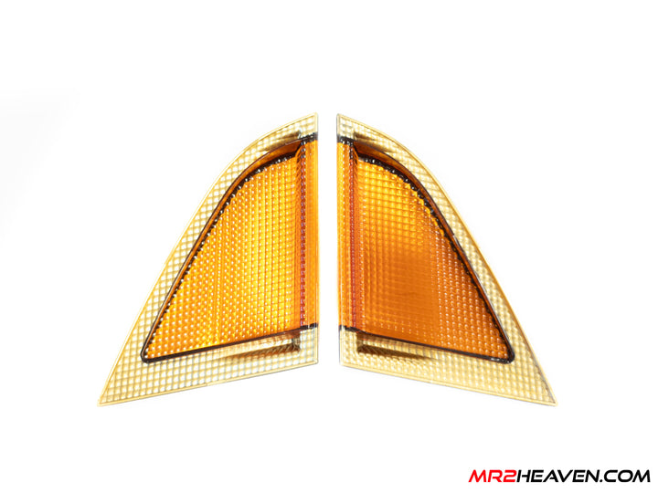 MR2Heaven Reproduction Kouki Tail Lights - Side Triangle Lens - "JDM Square Pattern Version" with ABS Base Plate [Amber, Red & Clear Available]