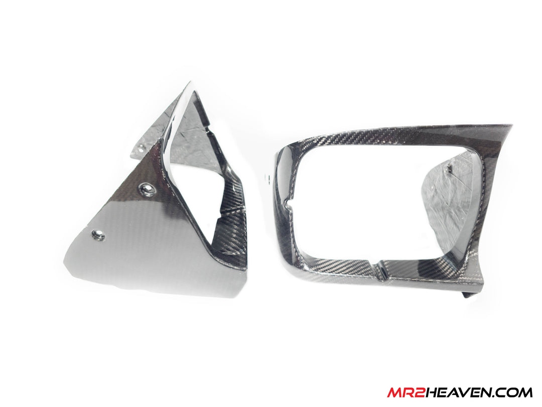 MR2Heaven 1991-1998 SW20 Headlight Shroud Covers (Plastic Cover Replacement) - Dry Carbon Fiber Only (Copy)