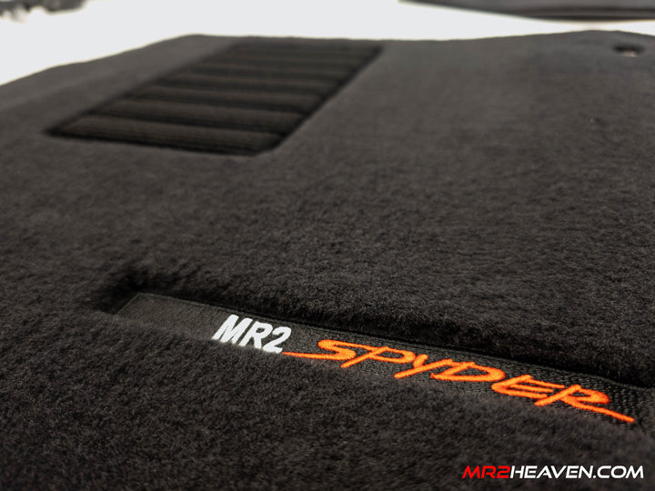 MR2Heaven Heavy Duty 1999-2007 MR2 Spyder / MR-S / Roadster Reproduction Floor Mats - Heel Toe Pad, Grommets, 12mm Thick [2026 Q3+]