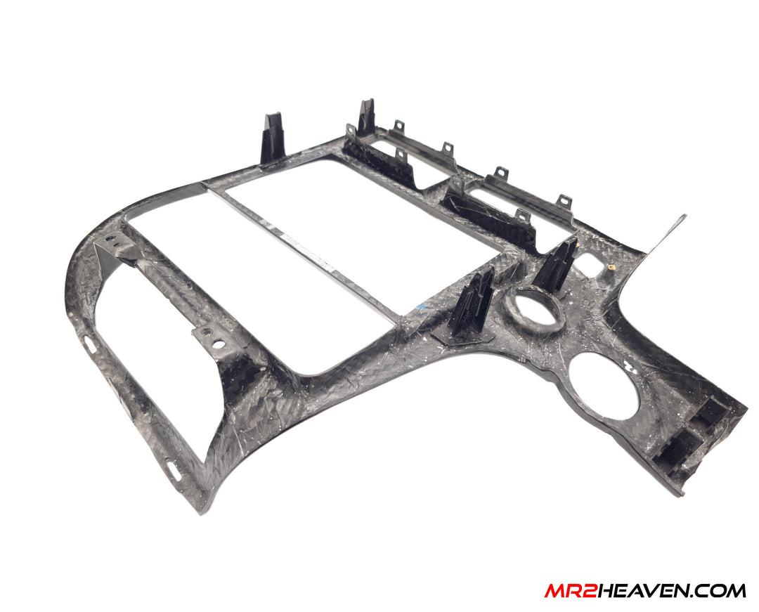 MR2Heaven Full Pre-Preg/Dry Carbon Fiber Complete Replacement Interior Trim - #1 Center Console Radio Surround (LHD)