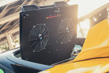 Engine Lid Dual Fan Shroud (Forged Carbon Fiber/Mirror Finish/Carbon Fiber/Raw Aluminum) - Reduces Air Intake Temperatures - SPAL fan available