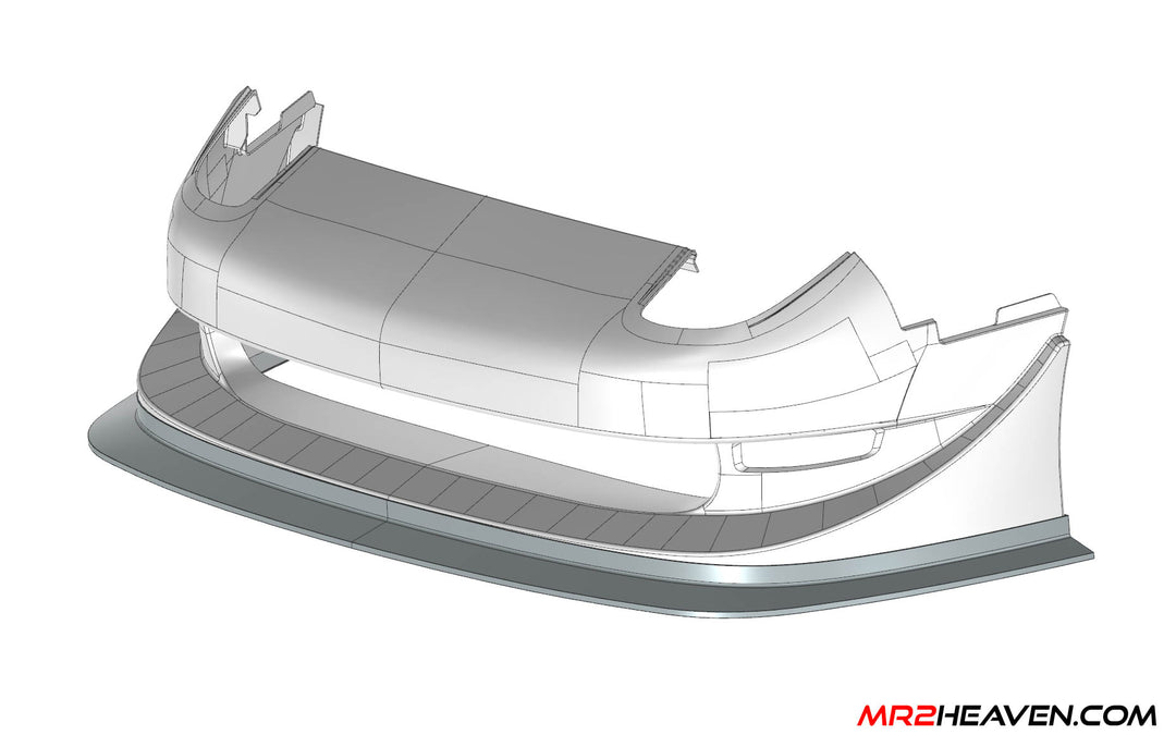 MR2Heaven Phoenix Power Style Front Bumper Front Lip #2 - Fiberglass and Carbon Fiber Available