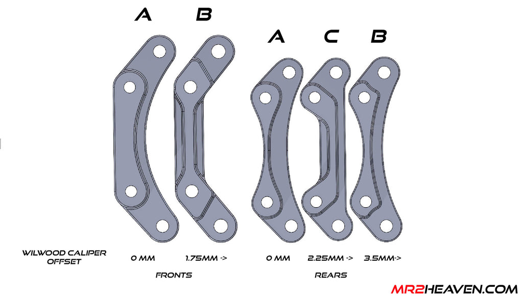 MR2 Front Big Brake Kit Brackets (For Wilwood Forged Superlite