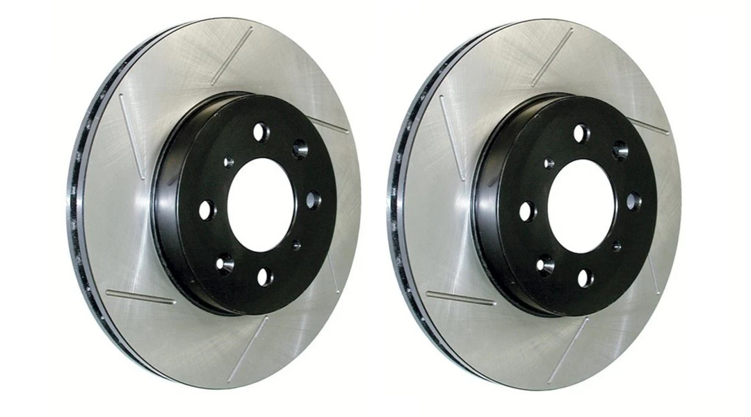 StopTech 126.44103SL & 126.44104SR - High Performance Rotors for Front 1993-1998 Supra Twin Turbo - Also fits MR2Heaven Front Big Brake Kits - Slotted