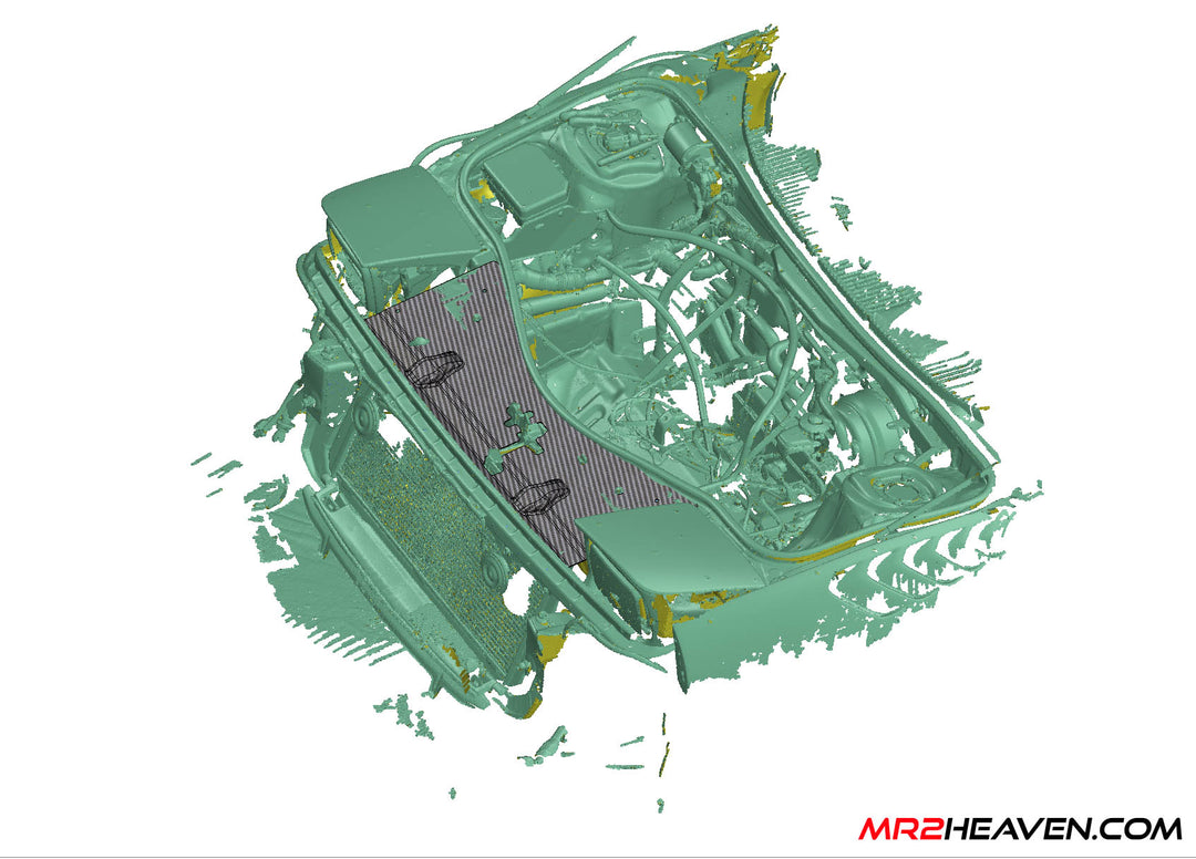 MR2Heaven Radiator Top Cooling Panel/Aero Redirecting Cover - Dry Pre-Preg Carbon Fiber Only