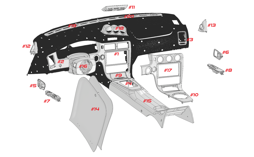 MR2Heaven Full Pre-Preg/Dry Carbon Fiber Complete Replacement Interior Trim - #11 Dome Light Cover