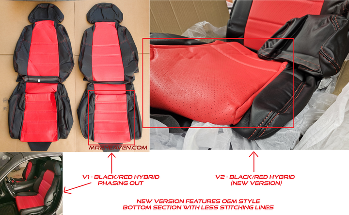 MR2Heaven Heavy Duty Premium OEM+ Leather/Alcantara Seat Covers [Heated Seats Available]