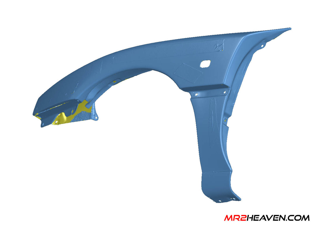 MR2Heaven TRD2000GT Style Widebody Front Fenders - Fiberglass and Carbon Fiber