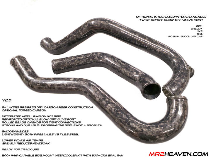 Carbon Fiber/Forged CF Intercooler Pipes - For Side Mount Intercooler - (NEW VERSION 2.3 Q4 2022+)