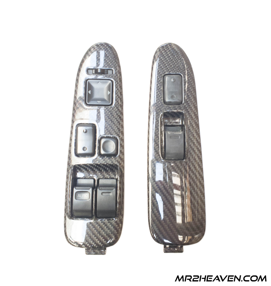 MR2Heaven Full Pre-Preg/Dry Carbon Fiber Complete Replacement Interior Trim - #7 and #8 - Window Switch Trims (LHD)