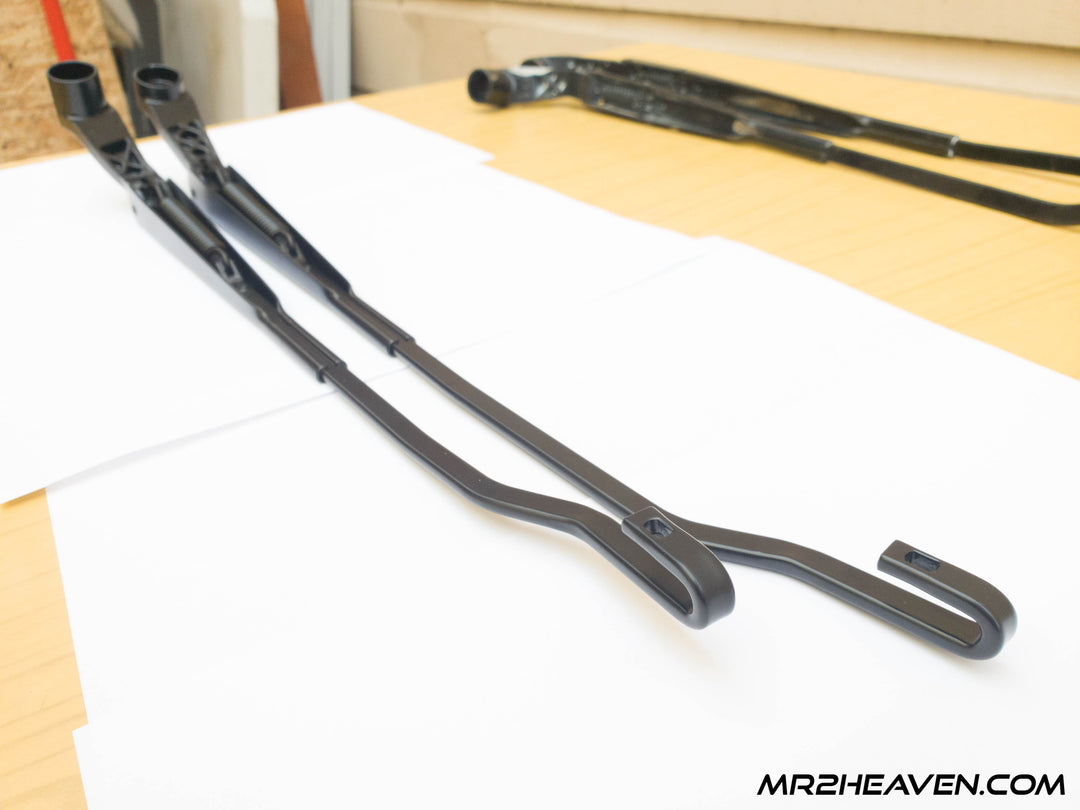 Reproduction 1991-1998 MR2 Wiper Arms - LEFT HAND DRIVE ONLY - With 1993+ Updated "J Hook" Mounting System