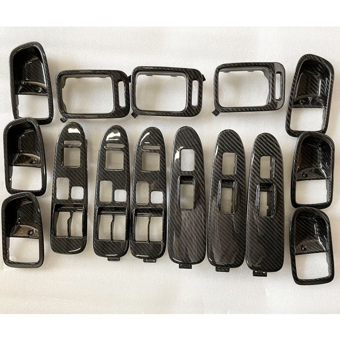 MR2Heaven Full Pre-Preg/Dry Carbon Fiber Complete Replacement Interior Trim - #7 and #8 - Window Switch Trims (LHD)