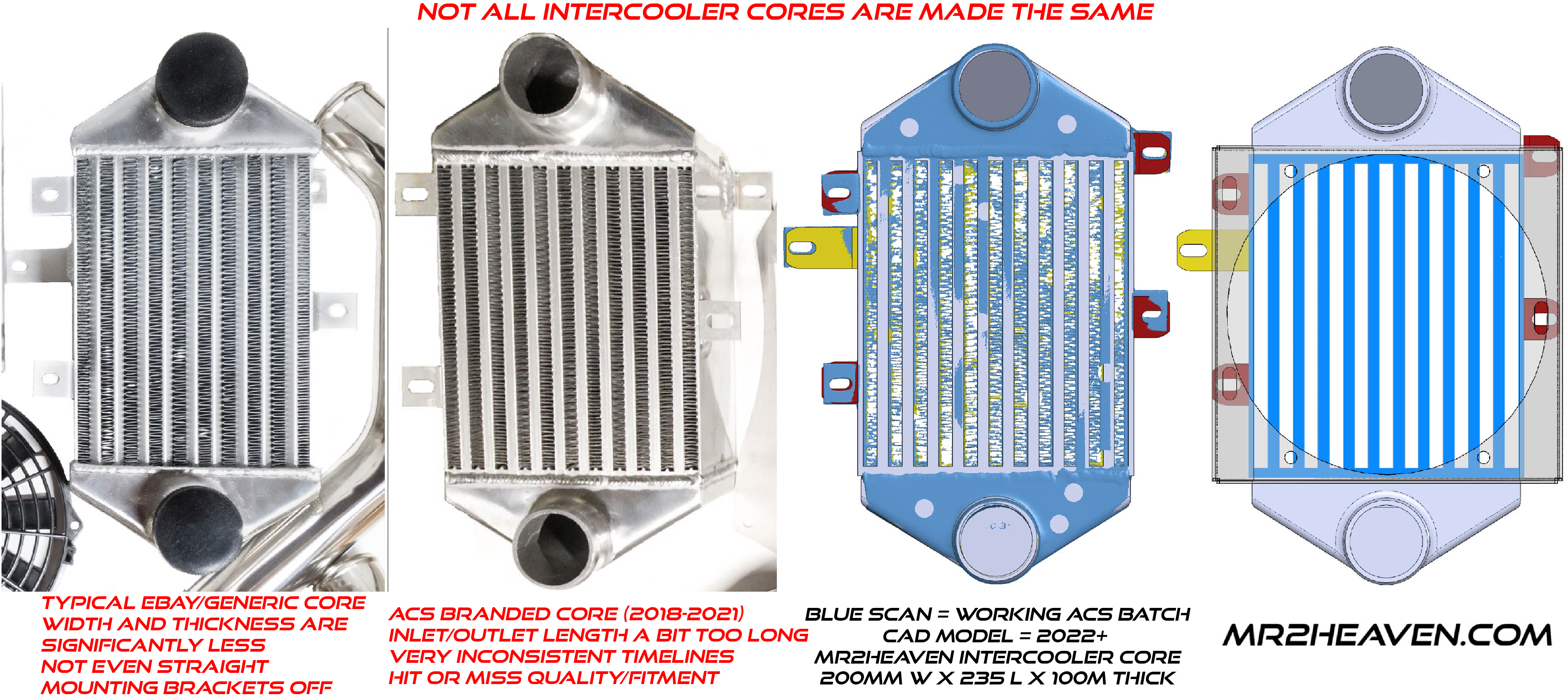 MR2 SW20 インタークーラー Stainless Steel Pipes With Side Mounted Intercooler Kit